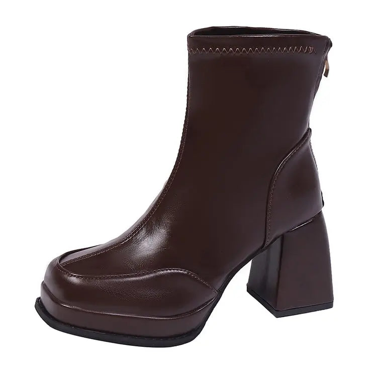 High Heels Women's Ankle Boots Designer Chunky Fashion Shoes 2025 New Winter Elegant Short Boots Dress Pumps Mujer Zapatillas