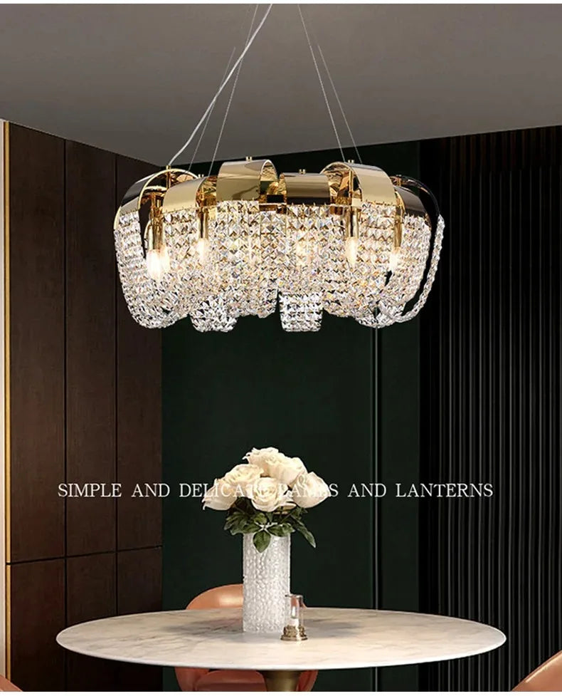 2025 New Home DecorationPendant Lights Luxury Crystal Living Room Chandelier Bedroom Pendant Lamp Ceiling Light  Indoor Lighting