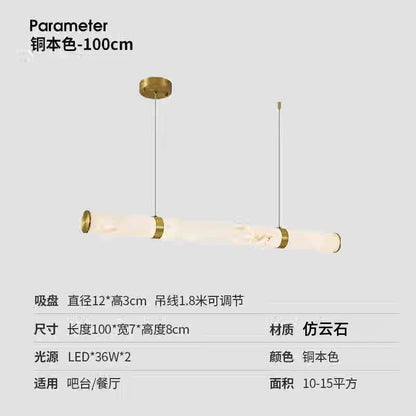 Italian Minimalist Pendant Lights Imitation Marble Strip Hanging Lamp Dining Table Restaurant Home Ceiling Decoration Chandelier