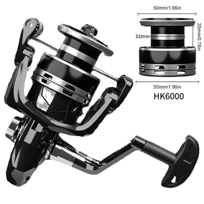 Spinning Reel 5.2:1 Gear Ratio Fishing Reel 12kg Max Drag All Purpose Fishing Spinning Reel for Saltwater and Freshwater Fishing