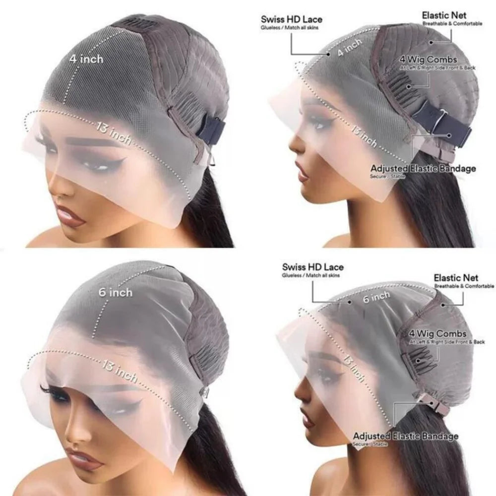 Body Wave Chocolate Brown Lace Front Wig Human Hair 220 Density Frontal Lace Wigs 30 Inch 13x6 HD Transparent Lace Human Wigs