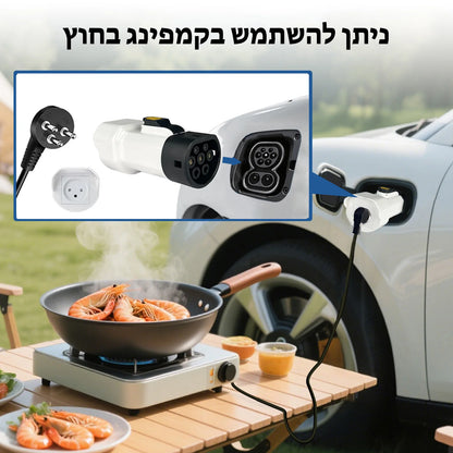 Type2 V2L Discharger Adapter Israel Socket Electric Vehicle Discharge for BYD Atto 3 MG Jaecoo J7 Geely Starray XPENG G6