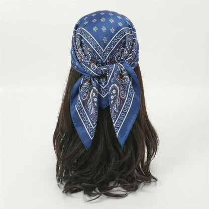 NEW Paisley Print Square Scarf For Women Shawl Neckerchief Female Hair Bands Head Wraps Headband Foulard Satin Hijab Bandana