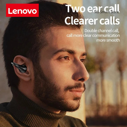 Lenovo Original Bone Conduction TWS Earbuds Ambie Sound Earcuffs Ear Earring Wireless Bluetooth Earphones Sport Headset