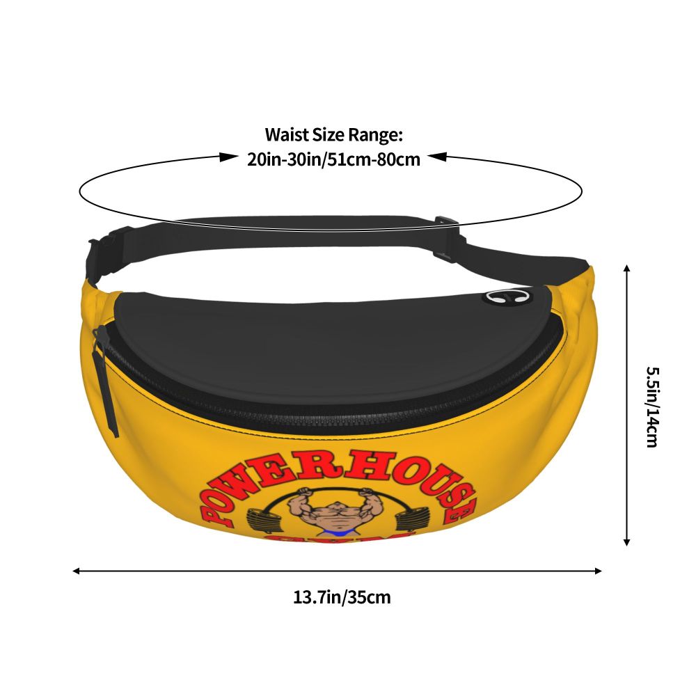 Powerhouse Gym Fanny Bag Custom Bodybuilders Fitness Crossbody Waist Pack Men Women Cycling Camping Phone Money Pouch