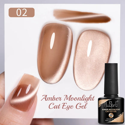 AWStorG 7.5ml Starlit Chameleon Cat Magnetic Gel Nail Polish Double Colors Semi Permanent UV Gel Varnish Need Black Base