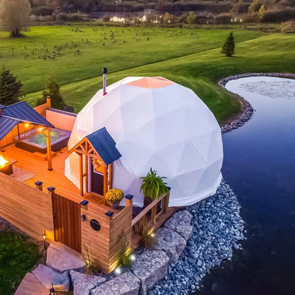 10M Geodesic Dome Tent Waterproof 4 Season Outdoor Glamping Resort Hotel Restaurant Event Camping Custom Commercial Shelters OEM