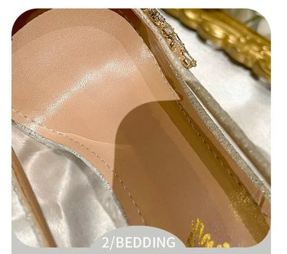 Luxury Designer Women Shoes Exquisite Rhinestone High Heeled Sandals for Woman Elegant French Style Casual Shoes Sandalias Mujer