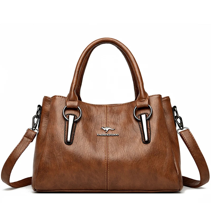Genuine 3Layers High Quality Soft PU Leather Ladies Shoulder Crossbody Bags for Women  Luxury Handbags  Women  Designer A Main