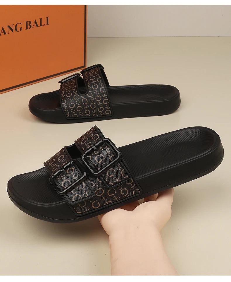 Men's Genuine Leather Sandals Comfortable Man Sandal House Slippers Man Summer Shoes Sale Genuine Mens Slipper Flip Flop Slides