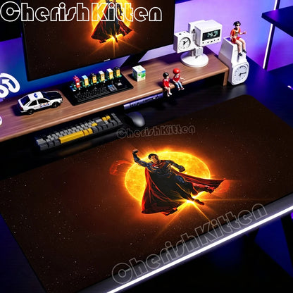 PC Office Speed Gamer Keyboard Mousepad Anime S-Superman Mouse Pad Laptop Gaming Accessories XXL Desk Mat 90x40 Non-slip Carpet