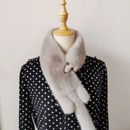 Winter Kawaii Fox Shape Plush Scarf Cute Fun Imitation Sable Soft Windproof Scarf Unisex Warm Fashion Versatile Fur Accessories