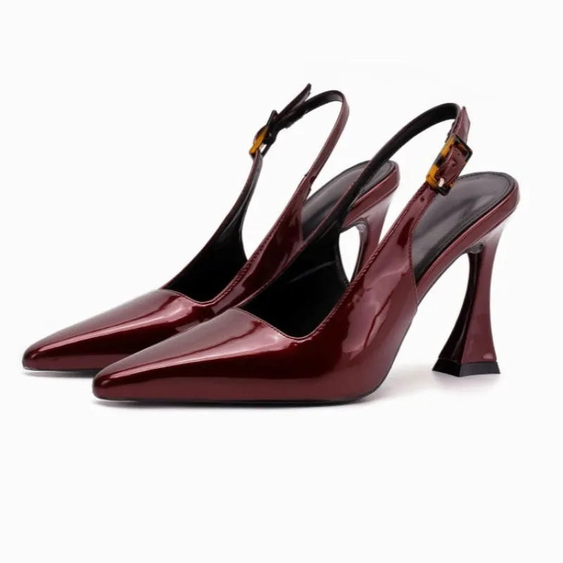 2026 New Fashion Women's Slingback Sandals Summer Pointed End Woman High Heels Dress Shoes Luxury Sandals Zapatos Mujer