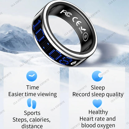 2026 Smart Ring with Touch Display Screen, Wireless Charging, Health Manager, 5 ATM Waterproof For Men Women Smart Rings R12 R08