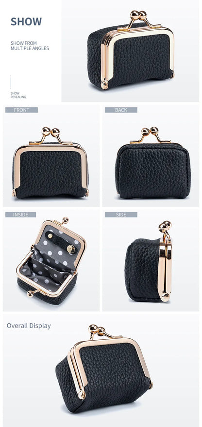 Women Wallets Small Genuine Leather Jewelry Bag Mini Headphone Bag Ring Necklace Earring Accessory Box Storage Bag Coin Purse