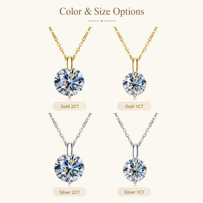 LongZhe S925 Silver Moissanite Mermaid Tear Necklace 1CT 2CT D Color GRA Certificate Diamond Tester Passed Fine Jewelry Gift