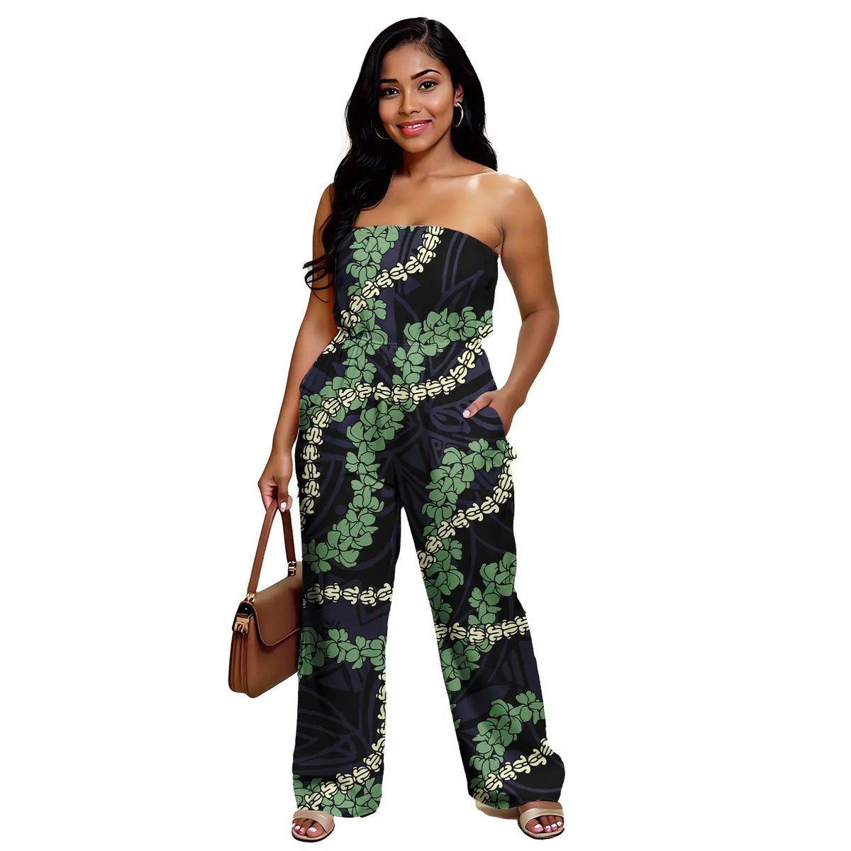 Women Slim Island Jumpsuit Sexy Clothing Polynesian All Over Custom Personalised Tribal Print Elegant Prom Rompers