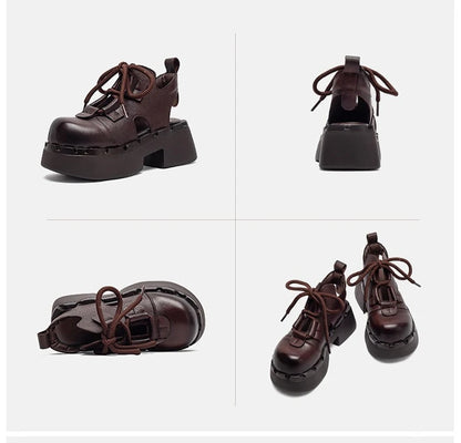 Myjyjz 7cm Cow Genuine Leather Flats Comfy Platform Wedge Fashion Flats Ankle Booties Sandals Luxury Shoes Mary Jane Pumps Women