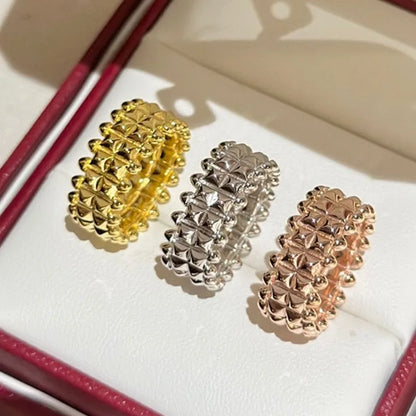 S925 Silver With Rose Gold Wide Rivet Ring Men Women's Classic Design Temperament Fashion Brand Party Luxury Jewelry