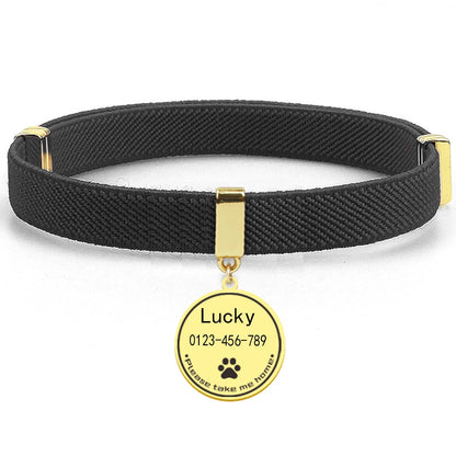 Cute Customized Cat Collar Round Metal Name Tag Breakaway AirTag Kitten Collars Adjustable Pet Collars for Cats and Puppies Dogs