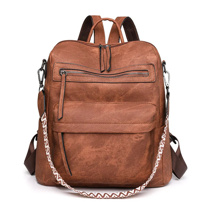 Trendy Women's Backpack Soft Leather Versatile Shoulder Crossbody Bag Large Capacity Travel Backpack Designer Luxury Storage Bag