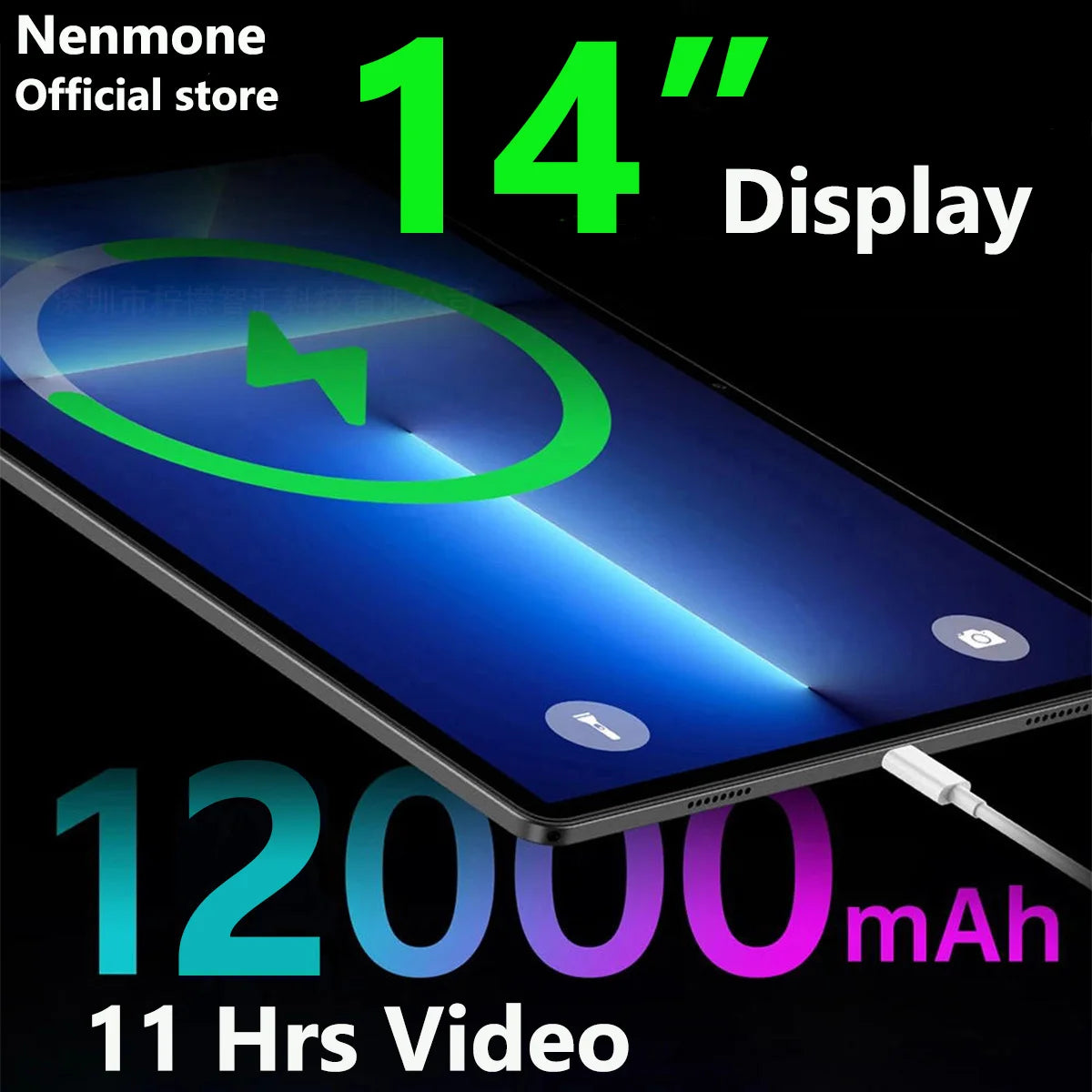 Nenmone Mpad15 2 in 1 Tablet Laptop 14' Android 15 Octa Core 14inch Tablet 16GB RAM 512GB 4G+wifi Dual Speakers 12000Mah Battery