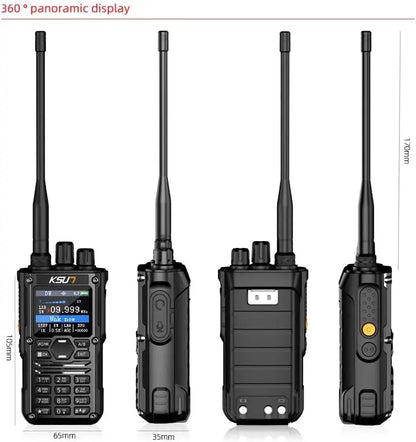 KSUT Ham Radio Walkie Talkie Handheld HF SSB CB Two Way Radios Screen with Short Wave Antenna for Hiking Camping HF123D