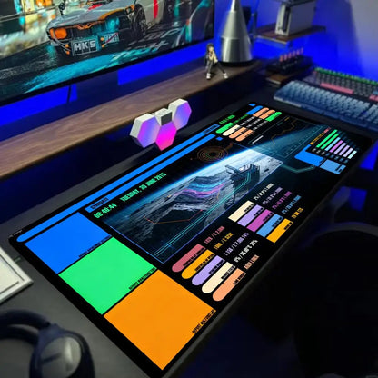 Starship Blueprint Pad Desk Pad HYBXAXC Gamer Computer Cabinet Star Trek Game Office Accessories Keyboard Anime Extended Large