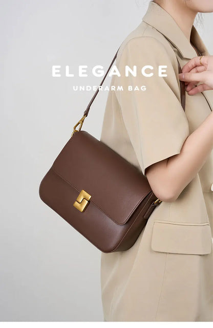 Luxury Genuine Leather Women Bag 2025 New Women's Shoulder Bag High Quality Cowhide Square Crossbody Bags Designer Handbags