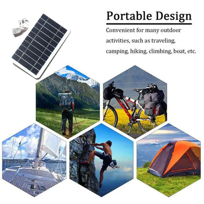 Portable 5V 2W Solar Panel USB Charger, 400mA Output, Outdoor Emergency Phone Charger