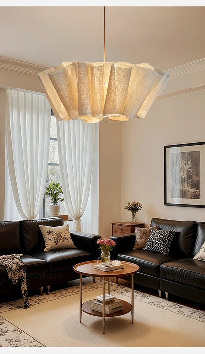 Wabi Sabi Chandelier Handmade Fabric LED Pendant Lights Vintage Living Room Study Clothes Shop Restaurant Designer Hanging Light