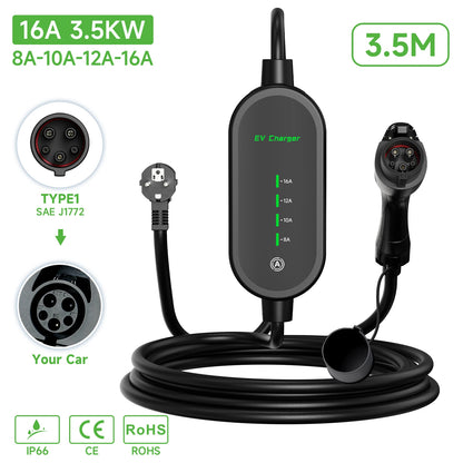 Puppyfc 3.5kw Electric Car Charger Type 2 Type 1 GBT Charging EV Charging Station Wallbox EVSE Charger Home EV Charger 16A