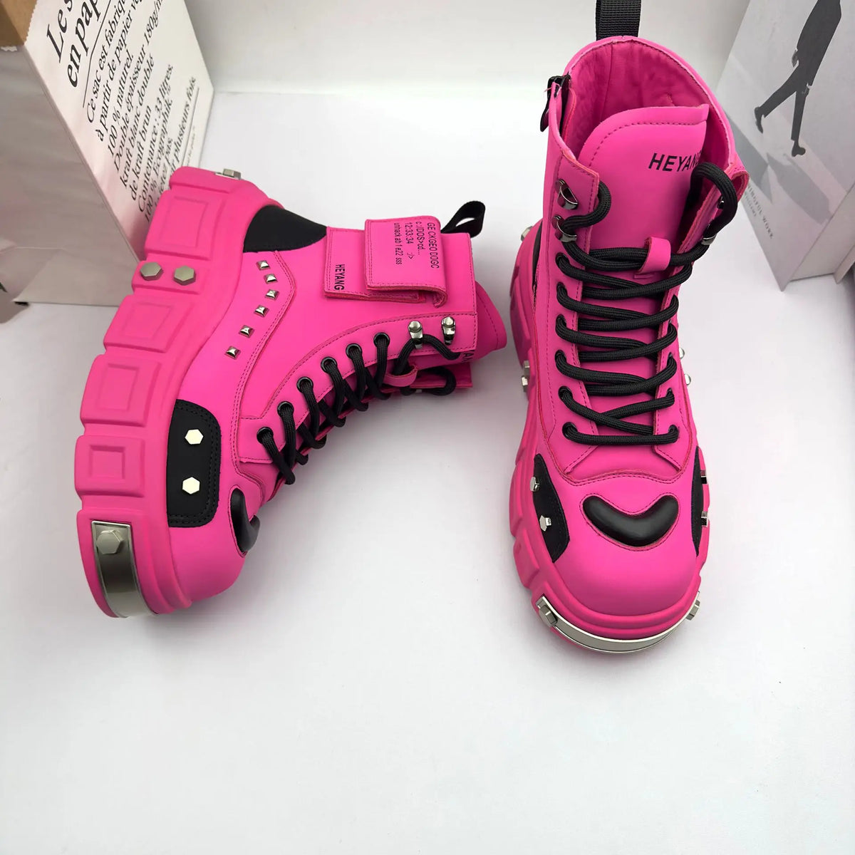 2025 Spring and Autumn Men Male Ruffian Handsome Fried Street High-top Trend Increases Thick Bottom Niche Trend Chelsea Boots