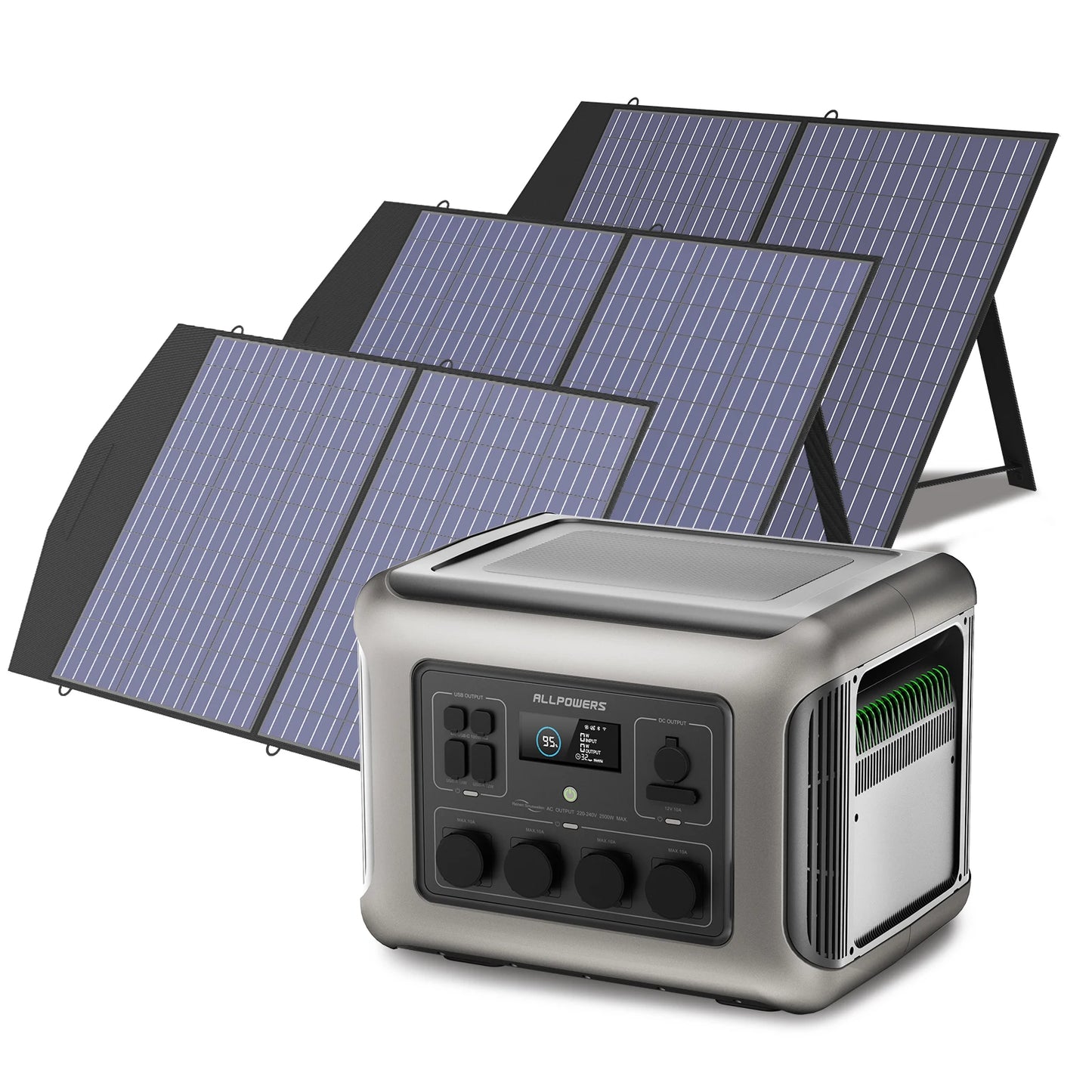 ALLPOWERS R2500 Solar Generator 2500W (4000W Peak) 1920Wh LiFePO4 Portable Power Station & SP027 100W Solar panel for Camping RV