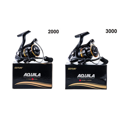 Goture AQUILA 2000 3000 Size Spinning Reels Gear Ratio 5.2:1 Metal Spool Max Drag 25lb Light Weight Spinning Fishing Line Wheel