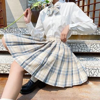 Full Set School Clothes Japanese Style Uniform Long Sleeve Jk Seifuku for Girl High Waist Pleated Skirt Anime Cosplay Schoolgirl