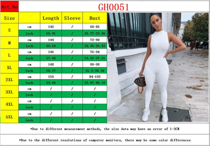 Pencil Jumpsuit Women New Full Seasons Casual Fitness Sporty Playsuit Sleeveless Slim Activewear All In One Jumpsuit Clothing