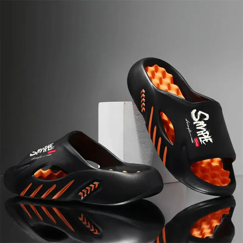 Men's Slippers EVA Non-slip Slides Fashion Casual Slippers Comfortable Men's Slides Sport Sandals Outdoor Hole Shoes Big Size
