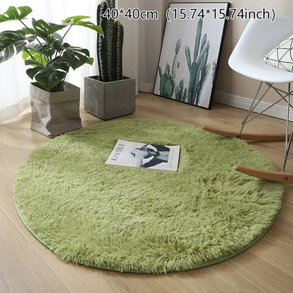 New Fluffy Wool Rug Living Room Carpets Faux Fur Round Mat Kids Room Long Plush Rugs Home Bedroom Decor Shaggy Carpet
