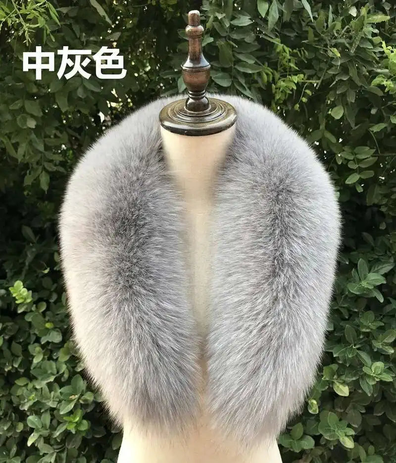 Real Fox Fur Collar for Women Coat Jacket Female Wraps Winter Warm Fur Scarf Extra Large Size Neck Warmer Fur Shawls Scarves
