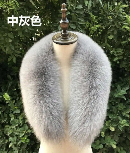 Real Fox Fur Collar for Women Coat Jacket Female Wraps Winter Warm Fur Scarf Extra Large Size Neck Warmer Fur Shawls Scarves