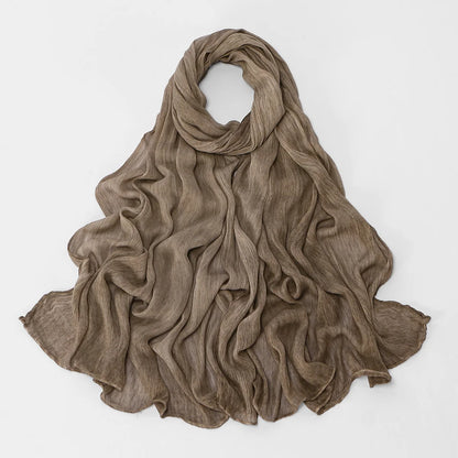 Fashion Crinkle Cotton Royan Hijab Scarf for Muslim Women Islamic Long Soft Shawls Wraps Short Tassel Bufanda Accessories