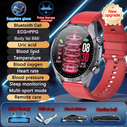 2026 New Medical Grade ECG Smart Watch Laser Treatment Accurate Measurement Blood Lipid Blood Oxygen BMI Sport Health Smartwatch