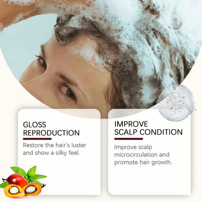 Hair Care Product Batana Oil Shampoo Conditioner Repair Split Ends Frizzy Damage Moisturize Smooth Shiny Keratin Hair Mask Serum