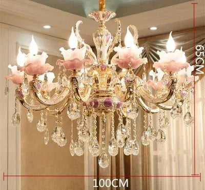 Zinc Alloy Crystal Chandelier Modern Living Room Decoration  Lighting European Restaurant Bedroom Candle  Lamps