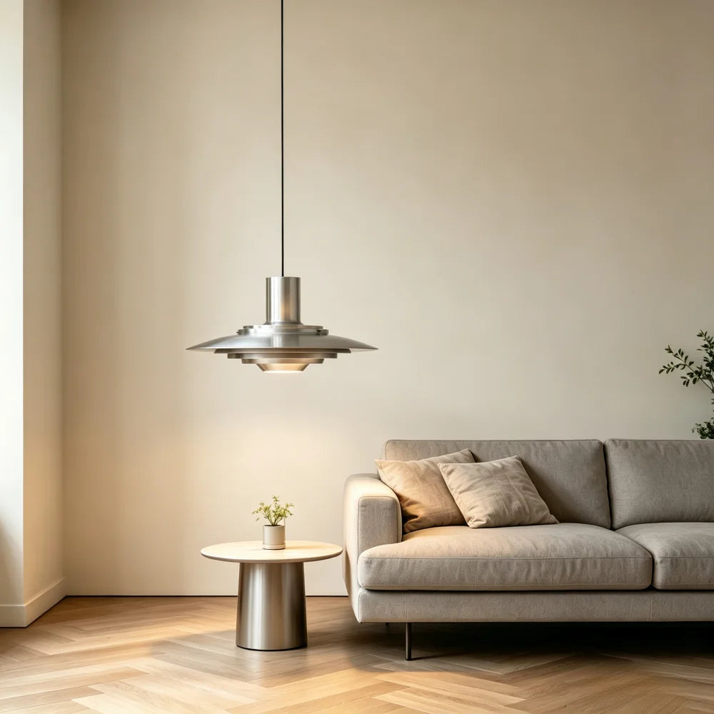 UFO shape Pendant Light Silver Aluminum Multi-level Chandelier Creative Dining Table Bar Desk Lamp Home Decorative Lights