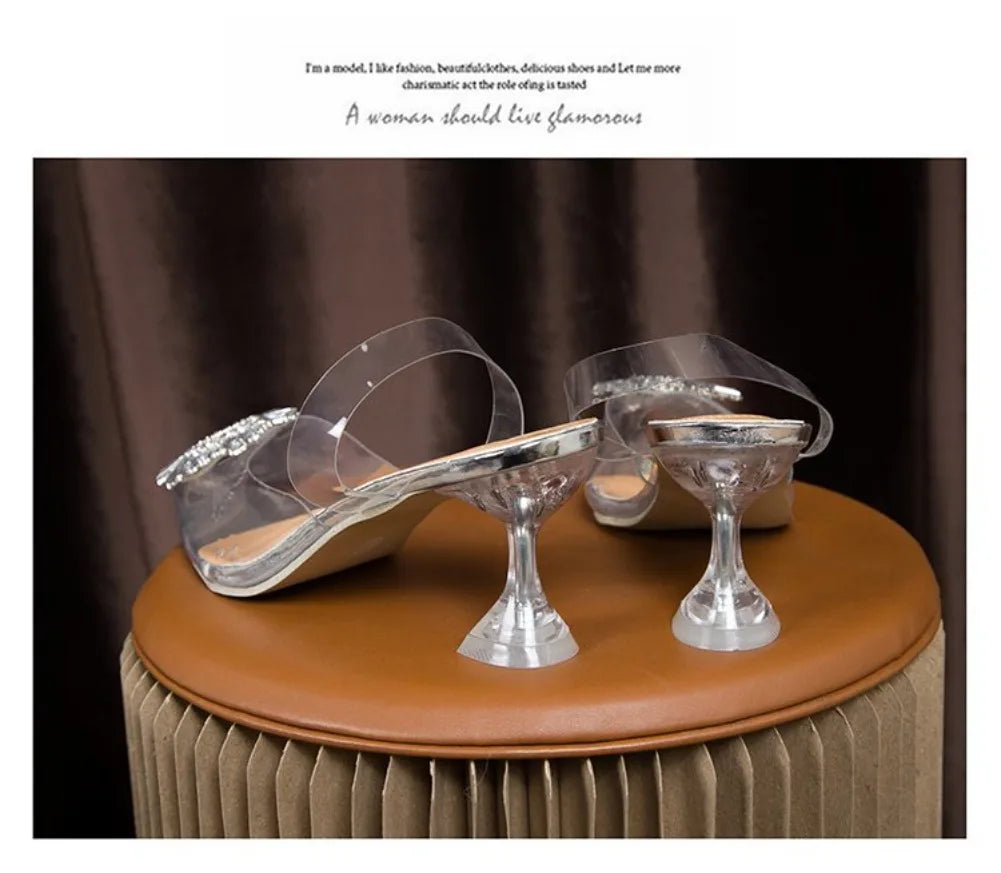 2026 Summer New Women's Fashion Comfortable Elegant Stiletto Heels Clear Sandals Ladies Casual Pumps Party Luxury Shoes