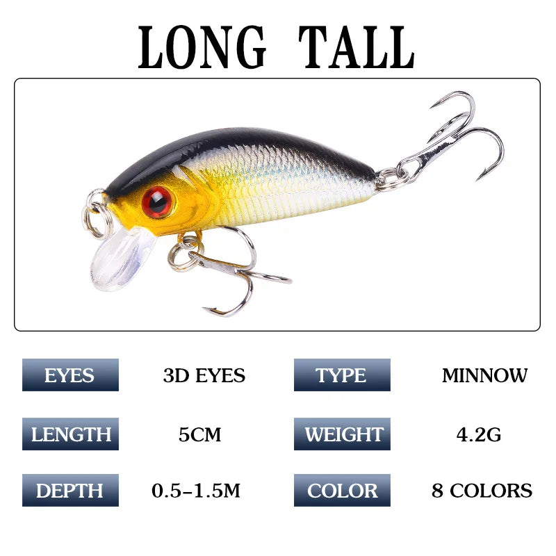 Cross-border Luya bait simulation bait 5cm/4.2g Mino rock simulation hard bait fake bait sea fishing freshwater, fishing gear