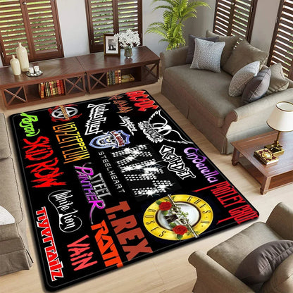 Band logo Music Rock and Roll logo Pattern Carpet Kitchen Mat Doormat Bedroom FloorDecoration LivingRoom Bathroom Anti-slip Rug