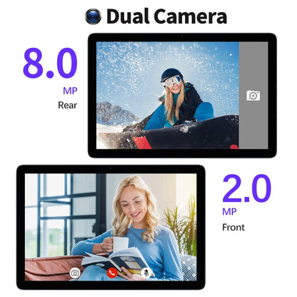 PRITOM TAB11 Android 15 Tablet 10 Inch, 16GB(4+12 Expand) RAM + 128GB ROM, Octa Core, 5G WiFi, with Keyboard, Mouse, Case